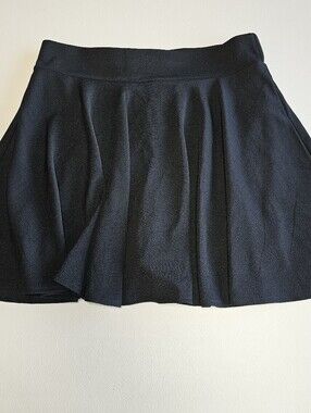 Black Circle Skirt with Clean Waistband